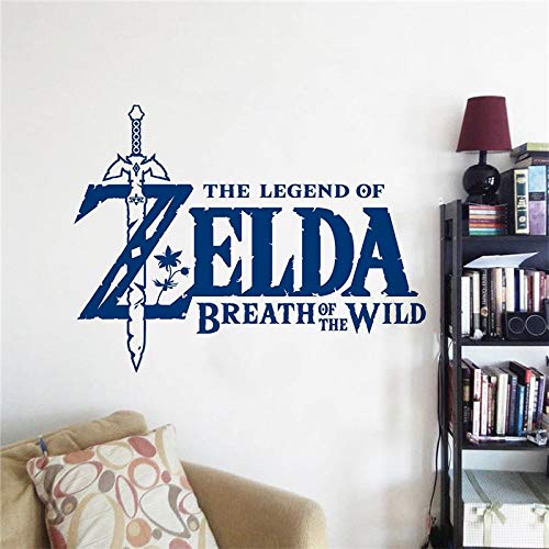 Decoración de la habitación de los niños The Legend of Zelda Breath of The Wild Calcomanía Nursery Bedroom Game Poster Etiqueta de la Pared Nursery Bedroom 55 * 42 cm
