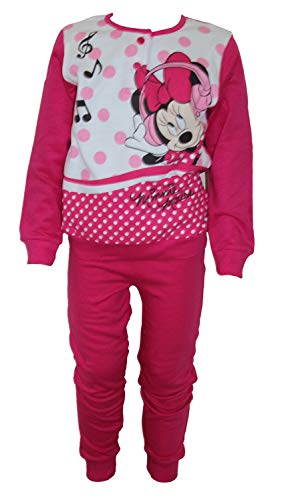 Disney Minnie Mouse Conjunto de Camisa de Pijama de Felpa para niña, Pijama con Mangas Completas, Pijama, Ropa de Dormir, Loungewear en algodón (Rosa, 7 Años)