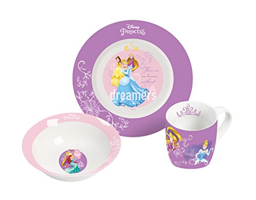 Disney Princess 12963 Porcelana Set, Multicolor, 3 Unidades