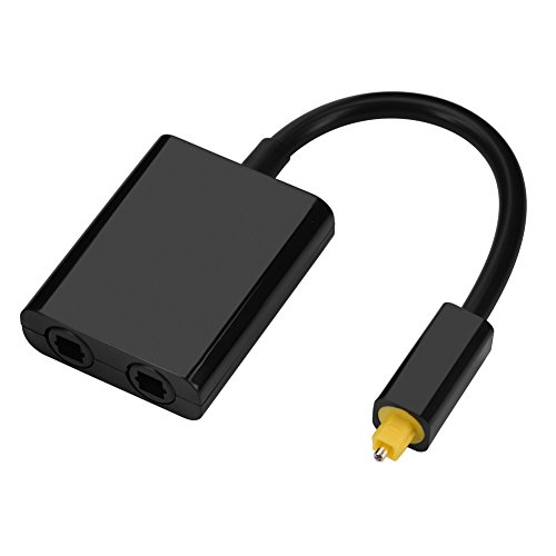 Divisor de Audio Divisor de Cable Óptico de Doble Puerto Toslink Adaptador de Divisor Óptico de 2 Vías de Entrada/Salida con Cable de Audio 1 en 2 de Salida(Negro) Divisor de Audio Divisor de Cable Óptico de Doble Puerto Toslink Adaptador de Divisor Óptico de 2 Vías de Entrada/Salida con Cable de Audio 1 en 2 de Salida(Negro)