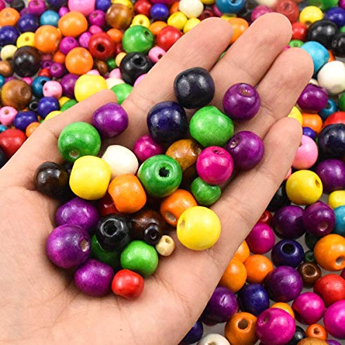 Dokpav 500 Piezas Cuentas de Madera Colores, Abalorios Madera Colores, Abalorios Madera para Hacer Pulseras y Collares, 6mm,8mm,10mm, 12mm, 14mm Dokpav 500 Piezas Cuentas de Madera Colores, Abalorios Madera Colores, Abalorios Madera para Hacer Pulseras y Collares, 6mm,8mm,10mm, 12mm, 14mm