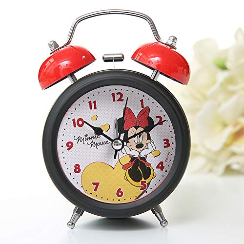 Dormitorio De Estudiante Creativo para Niños Mudo Pequeño Reloj Despertador Junto A La Cama Mini Lindo Reloj De Mesa De Dibujos Animados con Luz Nocturna Reloj Despertador