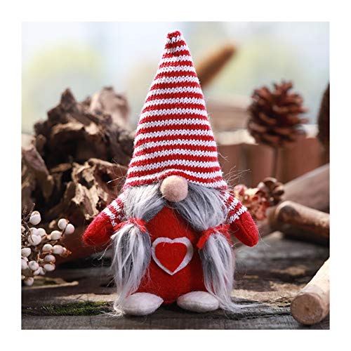 Fiesta de Navidad Decoración de la Navidad de Santa Claus muñecas sin rostro Tabla Elf peluche de juguete Gnome Barba Blanca Año Nuevo regalo de los niños Decoración navideña ( Color : 19x11cm red )