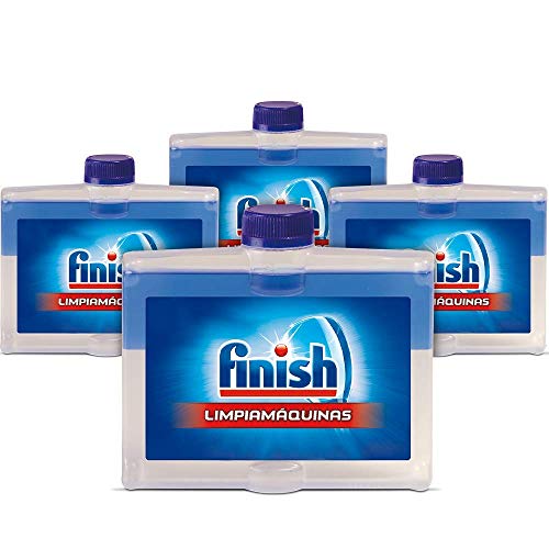 Finish Limpiamáquinas - Líquido para lavavajillas contra cal, grasa y mal olor - 4 Unidades