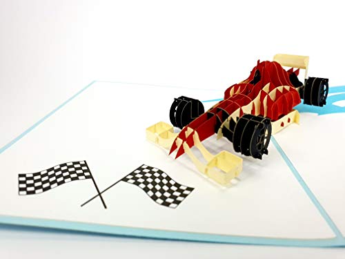 Formula 1, F1, Carreras, Carreras, Formula One World Championship® Race, tarjeta emergente 3D, tarjeta de agradecimiento, Kirigami Paper Craft postales, celebración, felicitación, etc.