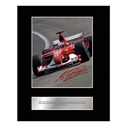 Foto firmada por Michael Schumacher Ferrari #3, con paspartú