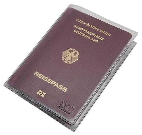 Fundas de Pasaporte 2 Bolsillos MJ-Design-Germany Made in UE (Transparente)
