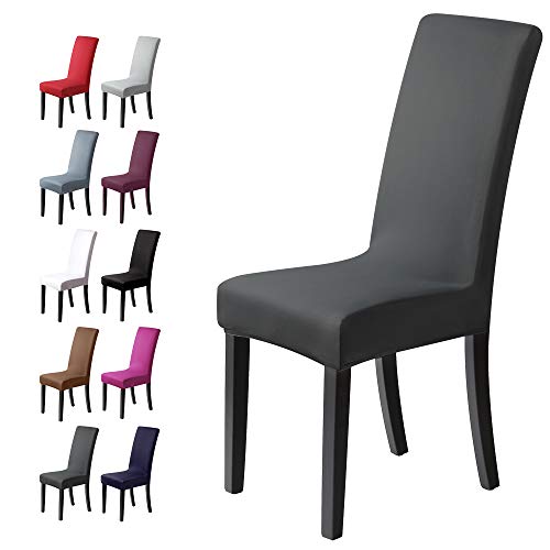 Fundas para sillas Pack de 6 Fundas sillas Comedor Fundas elásticas, Cubiertas para sillas,bielástico Extraíble Funda, Muy fácil de Limpiar, Duradera (Paquete de 6, Gris Oscuro) Fundas para sillas Pack de 6 Fundas sillas Comedor Fundas elásticas, Cubiertas para sillas,bielástico Extraíble Funda, Muy fácil de Limpiar, Duradera (Paquete de 6, Gris Oscuro)