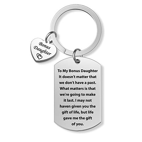 G-Ahora to My Bonus Daughter Keychain Daughter in Law Jewelry I May Not Haven Given You The Gift of Life Step Daughter Gifts from Stepmom(Bonus Daughter KR)