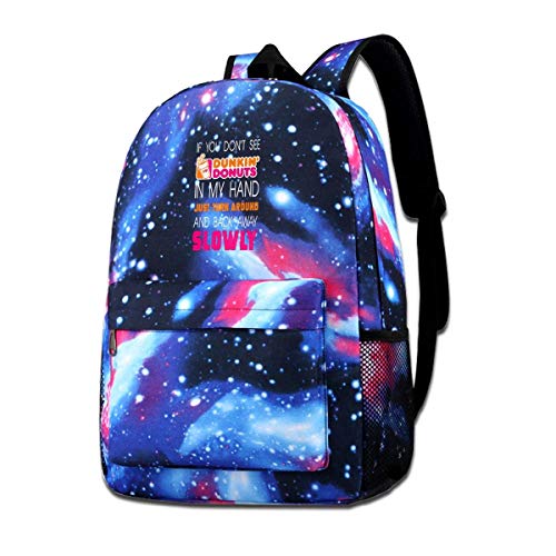 Galaxy Printed Shoulders Bag Dunkin-DOUNUTS Fashion Casual Star Sky Backpack For Boys&Girls