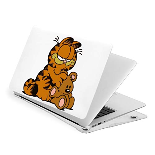 Garfield - Funda protectora de PVC para ordenador portátil + cepillo de limpieza a prueba de agua, resistente al polvo y a los arañazos