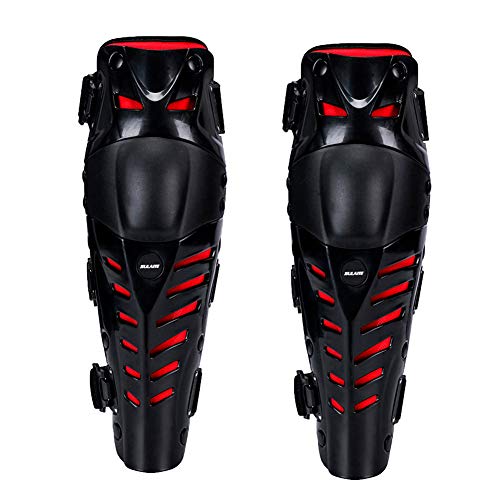 GES Almohadillas mejoradas para Rodilla Kit Protector de Rodilleras Protector para Rodilla de Motocicleta Kit de Carreras de Motocross (Negro-Rojo)