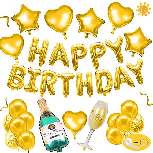 Globo de cumpleaños de champán, decoración de cumpleaños dorada, despedida de soltero, botella de vino, globo de látex, mujer, niña