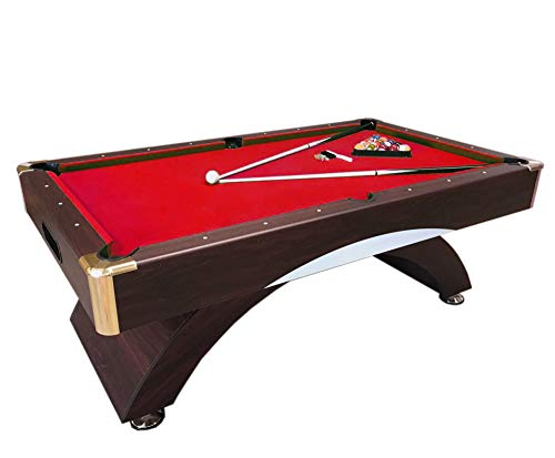 GRAFICA MA.RO SRL Mesa de Billar Juegos de Billar Pool 7 ft NAPOLEONE Rojo Carambola Medición de 188 x 94 cm Nuevo Embalado Disponible