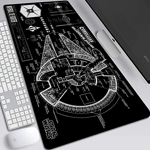 Granja Gaming Mouse Pad Skywalker Rise Star Wars 9 Extended Keyboard Alfombrilla De Raton 900x400mm Oversize Mousepad for computadora PC Desk Office (Color : 16)