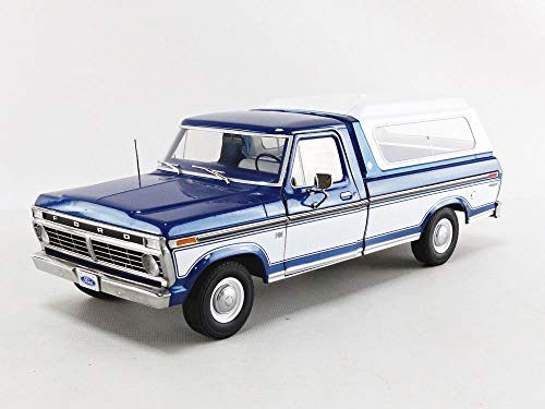 GREENLIGHT 13544 1975 Ford F-100 Midnight Blue Poly w Deluxe Box Cover 1:18