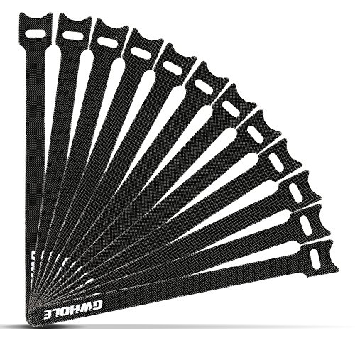 GWHOLE 50 Cintas Organizadores Cables Reutilizables para Oficina Ordenar los Cables de PC, TV, Eletronic Wire, 20cm x 1,2 cm (Negro) GWHOLE 50 Cintas Organizadores Cables Reutilizables para Oficina Ordenar los Cables de PC, TV, Eletronic Wire, 20cm x 1,2 cm (Negro)