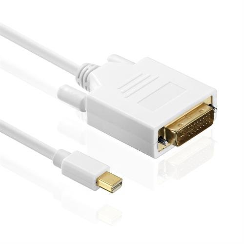 HDSupply DC040-020 Cable de conexión DisplayPort mini/DVI (DisplayPort mini macho - DVI Single Link macho), contactos dorados, 2.00 m, blanco