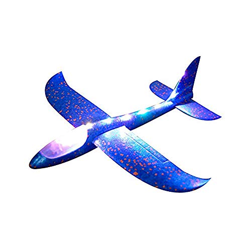 Houkiper 48cm Jumbo Lanzamiento de la Mano lanzando Aviones avión Planeador de Espuma EPP avión de Juguete con luz LED y función de música para niños Deportes al Aire Libre (Azul) Houkiper 48cm Jumbo Lanzamiento de la Mano lanzando Aviones avión Planeador de Espuma EPP avión de Juguete con luz LED y función de música para niños Deportes al Aire Libre (Azul)