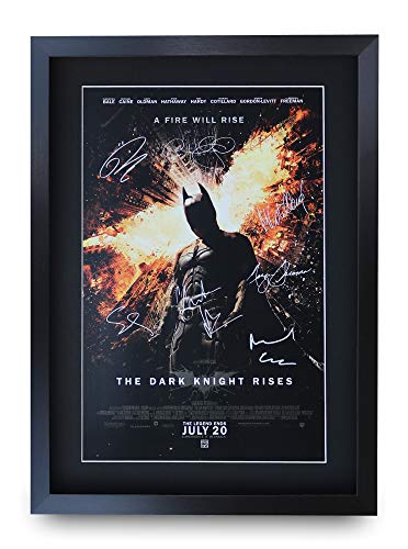 HWC Trading The Dark Knight Rises Batman A3 Enmarcado Regalo De Visualización De Fotos De Impresión De Imagen Impresa Autógrafo Firmado por Los Aficionados Al Cine