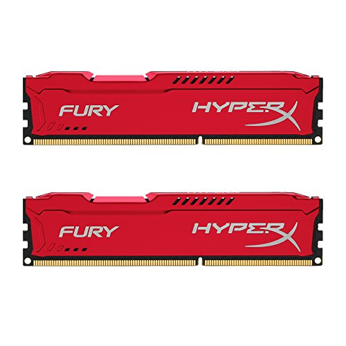HyperX Fury - Memoria RAM de 8 GB (1600 MHz DDR3 Non-ECC CL10 240-pin UDIMM, Kit 2x4 GB), Rojo
