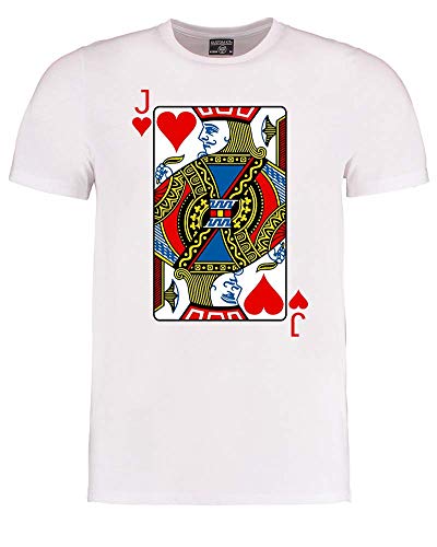 Ice-Tees Jack of Hearts- Puente de Poker Pontón Juego de Baraja de Arte de Cartas - Camiseta Mujer Mujer Blanco blanco L