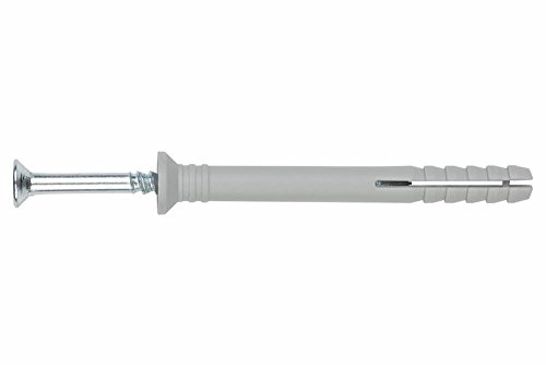 INDEX Fixing Systems TCCA06050 [TC-CA] clavable de poliamida 6.6, premontado con tornillo rosca-arpón. Taco con cabeza avellanada (6 x 50 Ø6), 6 x 50 mm, diámetro de 6 mm, Set de 100 Piezas