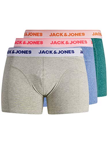 Jack & Jones Boxershorts Bóxer, Detalle: Lapis Blue - Deep Teal Deep Grey Melange, XL para Hombre
