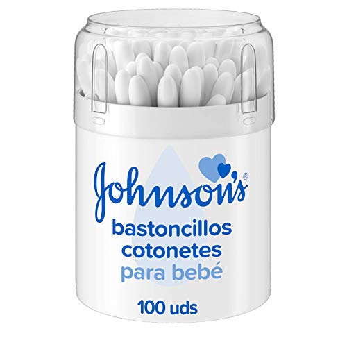 Johnson's Baby Bastoncillos para Bebé con extremos de algodón 100% puro - 1 x 100 bastoncillos