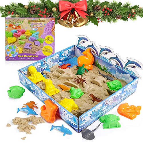 Jugar Arena Arena Mágica 3D Play Sand 500g Juego Súper Sand Magic Super Playset Natural de Arena con 10 Moldes Regalo No Tóxicos Juguetes de Arena para Niños