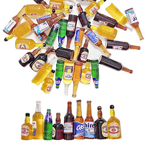Juland 36 botellas de vino de resina en miniatura, para casa de muñecas, comedor, decoración, coloridas, botellas de zumo, en miniatura, vajilla, botellas, casa de muñecas, bebidas, modelo Juland 36 botellas de vino de resina en miniatura, para casa de muñecas, comedor, decoración, coloridas, botellas de zumo, en miniatura, vajilla, botellas, casa de muñecas, bebidas, modelo