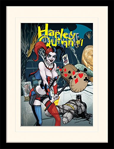 JUSTICE LEAGUE 30 x 40 cm de la Liga de la Justicia #1 Pulgada Harley Quinn montado y impresión enmarcada