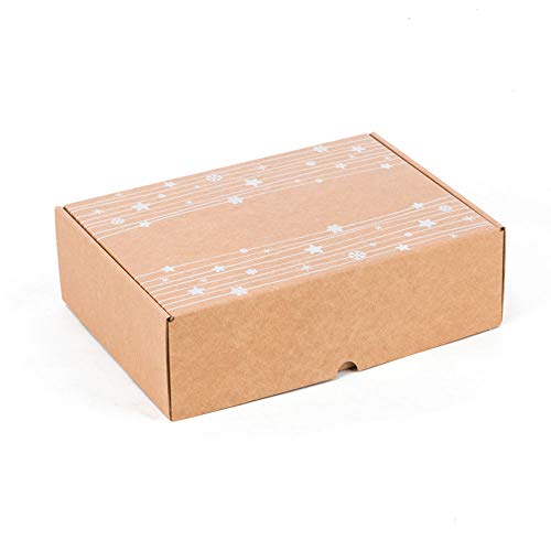 Kartox | Caja con estampado de Navidad | Caja de Cartón Automontable |Caja para regalo 30 x 22 x 8 CM | 4 unidades