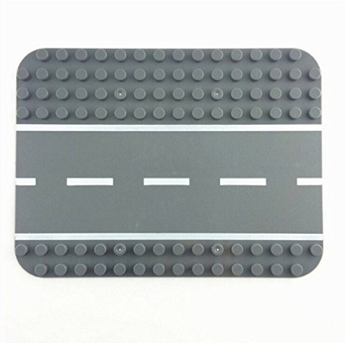Katara- Placa de Construcción Base de Carretera para Coches Compatible Lego Duplo, Hubelino, Papi MAX, Unico Plus, Color Gris. 1 (1813)