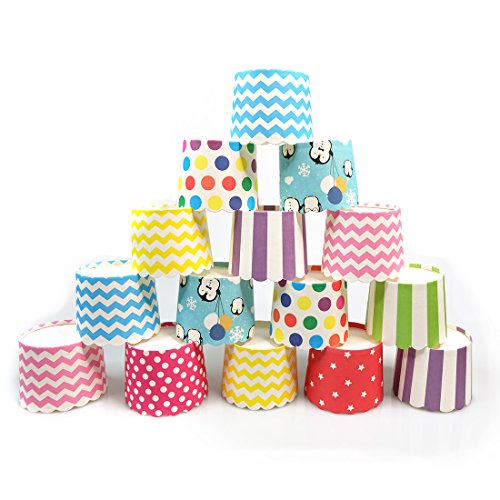 Keysui Moldes de papel para magdalenas, 100 unidades, varios colores, ideales para fiestas y celebraciones
