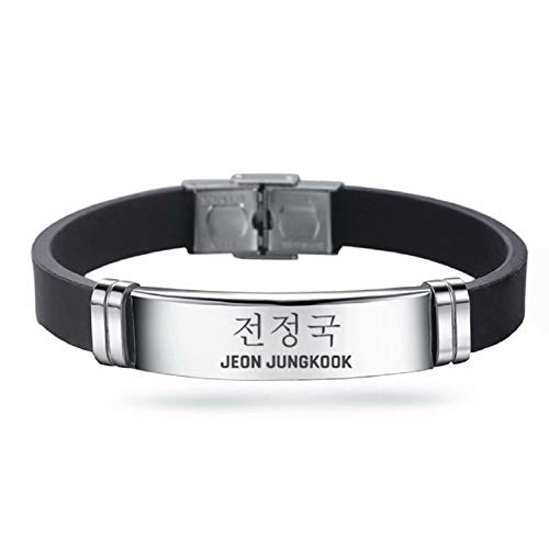 Kpop BTS Bracelet Korean Style Bracelet Stainless Steel New Adjustable Fan Gift (2 Pcs)