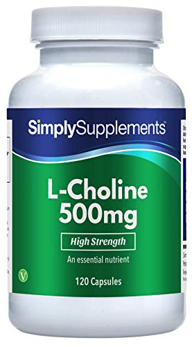 L-Colina 500mg Extra Fuerte - ¡Bote para 2 meses! - Apto para veganos - 120 Cápsulas - SimplySupplements