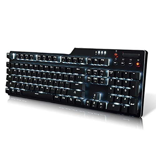 LaLa POP Alloy Teclado mecánico Multimedia Knob Game Backlight Keyboard Esport Teclado mecánico mecánico (Color : Black Red Axis)