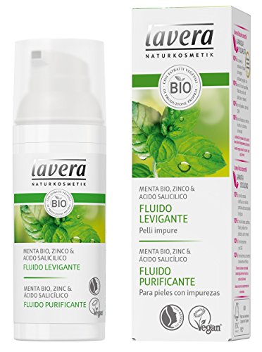 Lavera Fluido Purificante - Menta bio, zinc & ácido salicílico - vegano - cuidado facial biológico - cosméticos naturales 100% certificados - cuidado de la piel - 50 ml Lavera Fluido Purificante - Menta bio, zinc & ácido salicílico - vegano - cuidado facial biológico - cosméticos naturales 100% certificados - cuidado de la piel - 50 ml