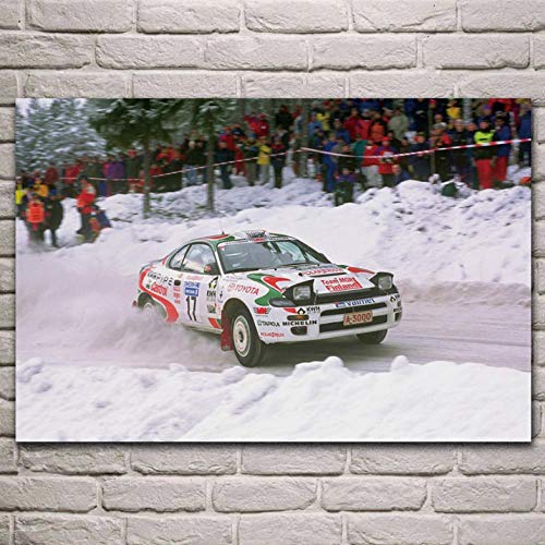 Lcgbw coches de rally carreras de nieve deporte decoración de la sala decoración del hogar arte de la pared carteles-lienzo + marco-30x60cm