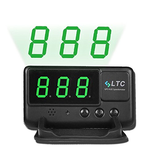 LeaningTech LTC Velocímetro Universal para Coche, Pantalla con visualizador HUD, GPS, Sistema OBD II, con función de Alarma, Aviso de Velocidad (C60)