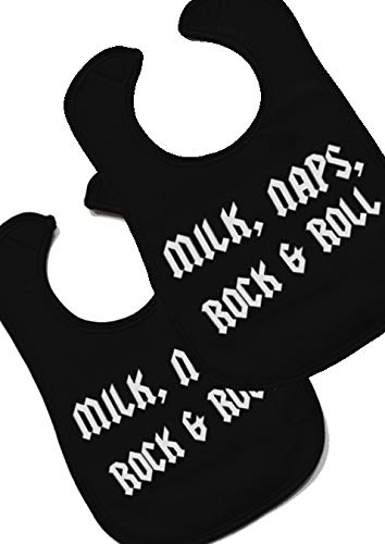 Leche, pan, Rock & Roll Cool bebé babero/Funny Rock N Roll Baby regalo para niños o niñas bebé de Moo Leche, pan, Rock & Roll Cool bebé babero/Funny Rock N Roll Baby regalo para niños o niñas bebé de Moo