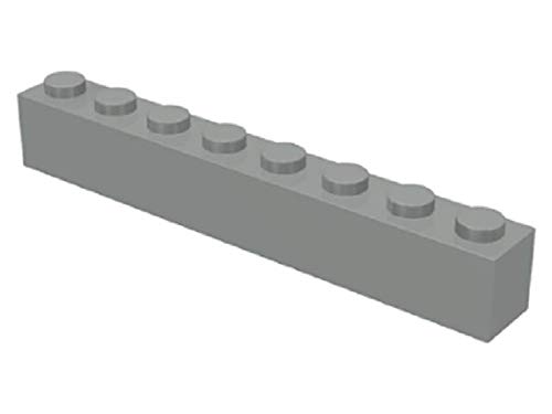 LEGO Bricks 3008 City - Ladrillo (1 x 8 pivotes, 10 Unidades), Color Gris Claro