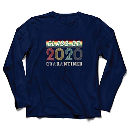 lepni.me Camiseta de Manga Larga para Hombre Regalo de la Clase de 2020 para los Estudiantes de último año de Secundaria en cuarentena (XX-Large Azul Multicolor)