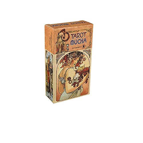 LHJY Cartas De Tarot Mucha Un Tributo Extraordinario Al Pionero del Art Nouveau Alphonse Mucha Sabiduría Eterna Y Comprensión del Tarot (2 Cajas)