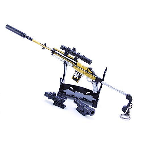 LINLUO Juego de aleación de armas Mini14 metal francotirador rifle llavero juego jugador legendario armas juguetes modelo regalo de niño