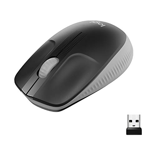 Logitech Ratón Inalámbrico M190, Diseño Curvo Ambidiestro, Batería 18 Meses con Modo Ahorro, Receptor USB, Cursor y Desplazamiento Preciso, Rueda de Desplazamiento Amplio, Gris