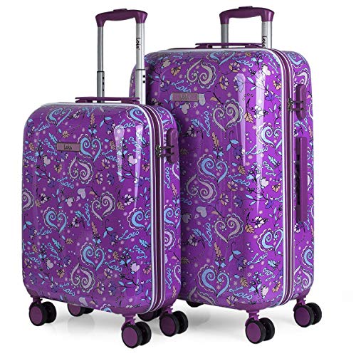 Lois - Juego de Maletas Infantil. Rígidas 4 Ruedas Trolley 55/67 Policarbonato Estampado. Cómodas y Ligeras. Pequeña 55x40x20 Ryanair. Diseño Juvenil. 130200, Color Morado Lois - Juego de Maletas Infantil. Rígidas 4 Ruedas Trolley 55/67 Policarbonato Estampado. Cómodas y Ligeras. Pequeña 55x40x20 Ryanair. Diseño Juvenil. 130200, Color Morado