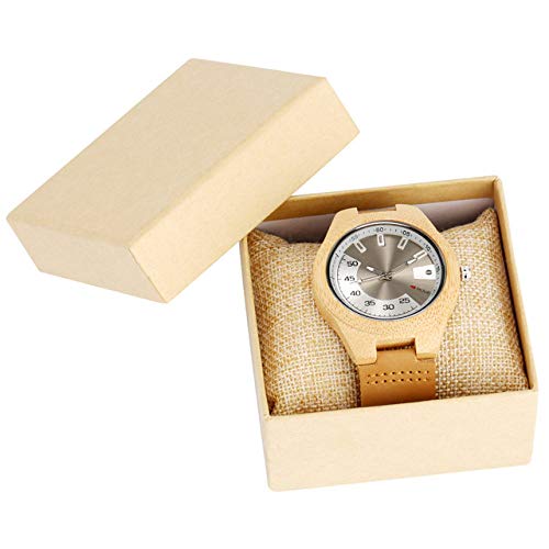 LOOIUEX Reloj de Madera Fashion Luxury Imitation Wood Watch Men Women Unique Clock Leather Strap Wooden Watches Sports Quartz Wristwatches,with Box 4,China