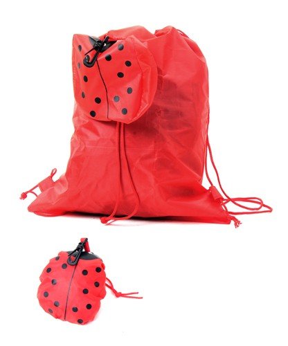 Lote de 20 Mochilas Plegable Animales Rojo Mariquita - Mochilas bolsas escolares infantiles, niños, niñas